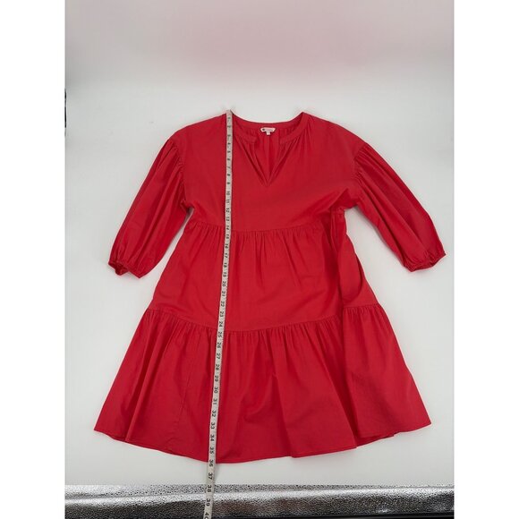 Sundry Evereve The Anywhere Tiered Puff Sleeve Poplin Cotton Dress Womens Size 2 - Picture 9 of 9